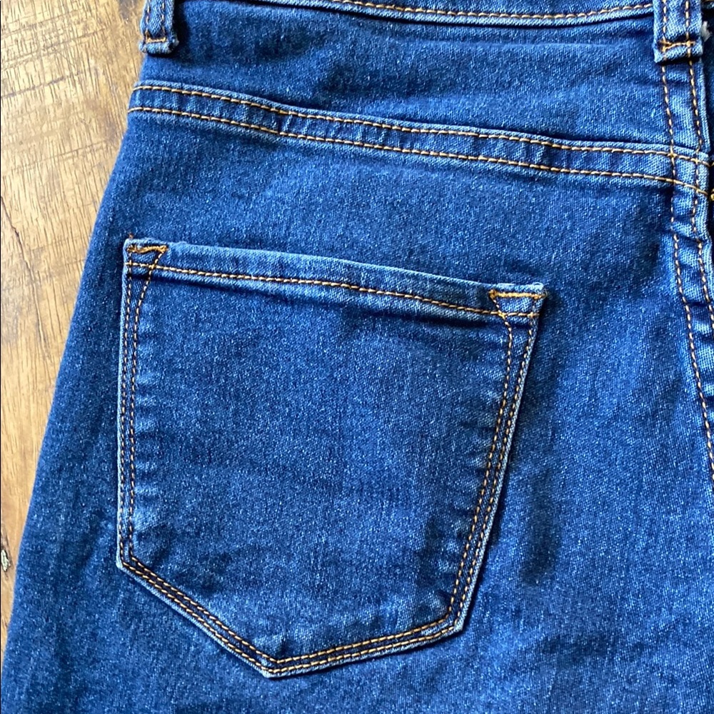 Fashion Nova Blue High-Waisted Jean Shorts - Picture 11 of 12